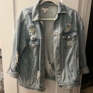 Topshop distressed oversized denim jacket, size 6 US